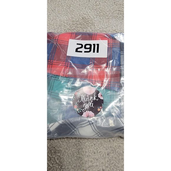 Carmin Women's Tartan Color Block Long Sleeve Patched Plaid Flannel Large - Picture 14 of 15